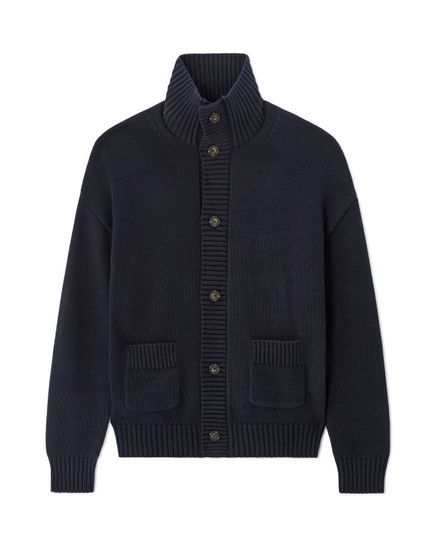 Cardigan en coton mélangé - marine