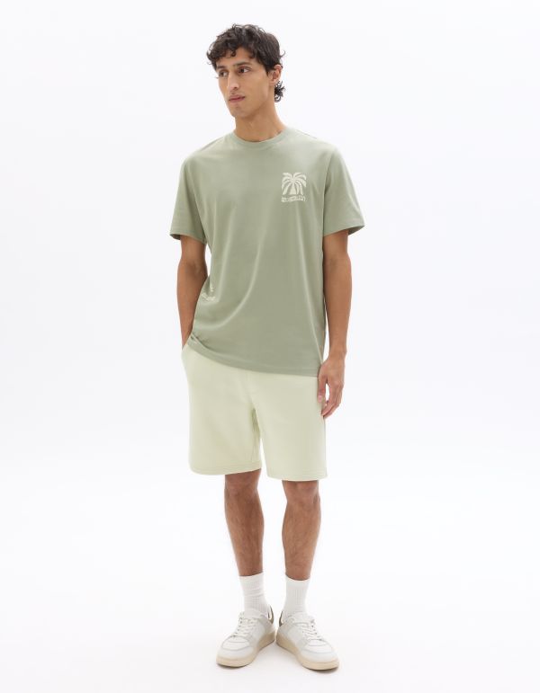 Short en molleton 100% coton - vert clair