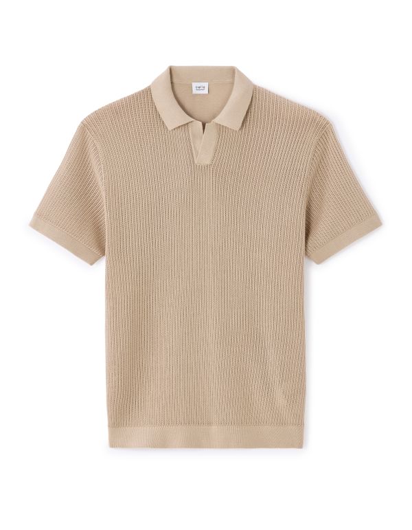 Polo regular en maille 100% coton - sand