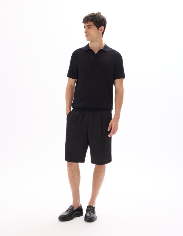 Polo regular en maille 100% coton - noir