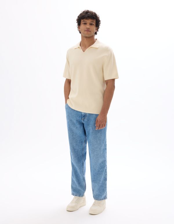 Polo boxy 100% coton milano- écru