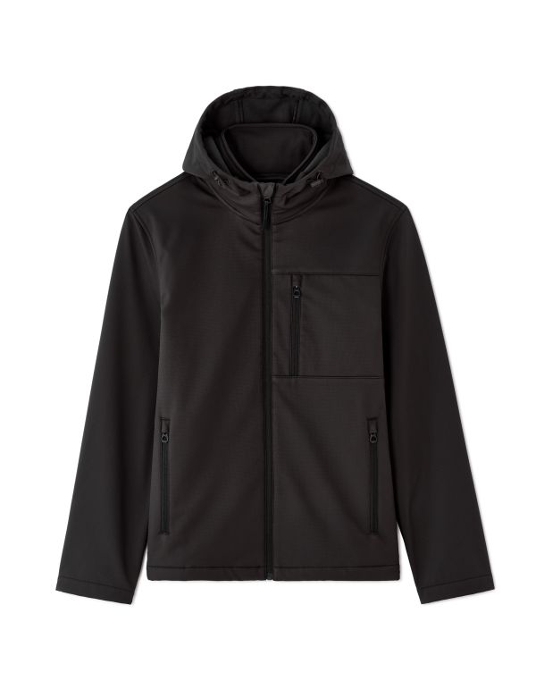 Blouson softshell à capuche - noir