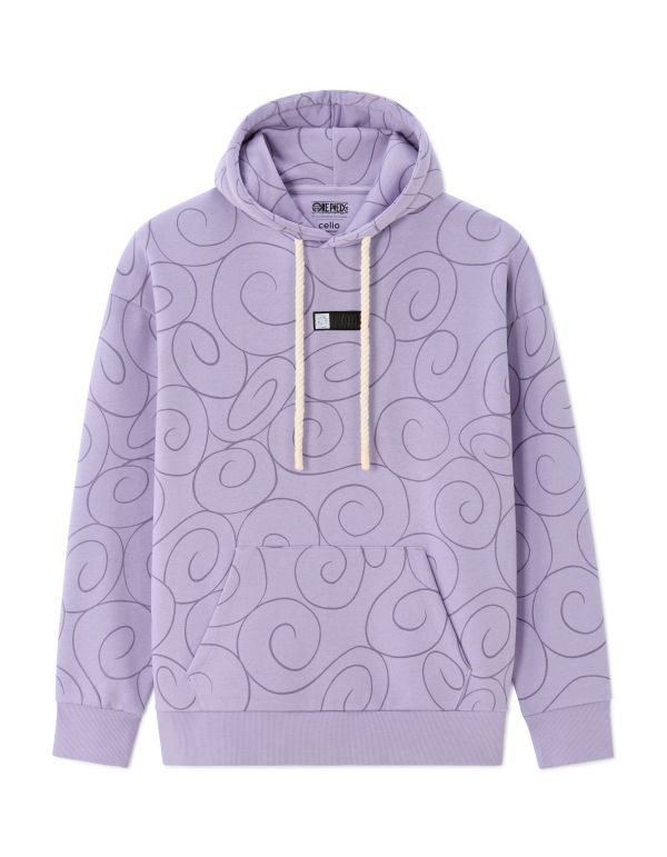 One Piece - Sweat à capuche oversize violet