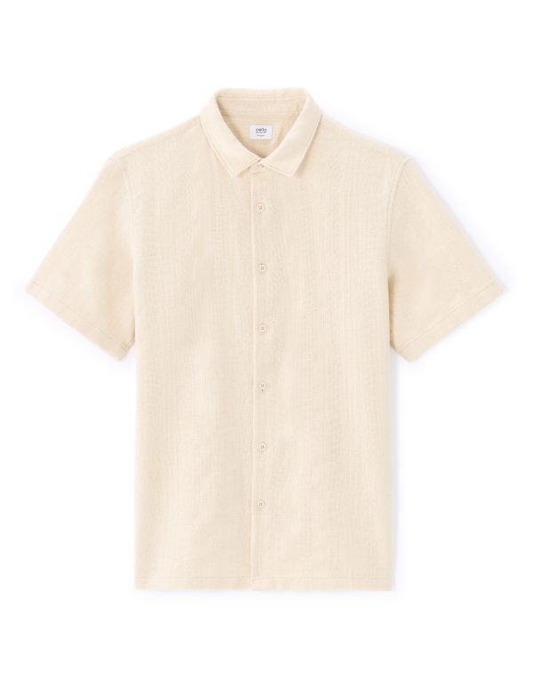 Chemisette regular 100% coton jacquard - écru