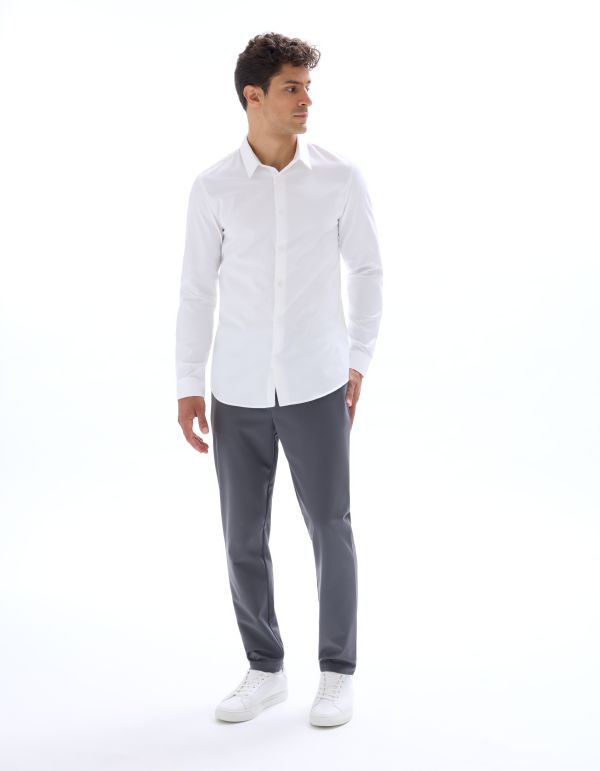 Chemise slim dobby 100% coton - blanc