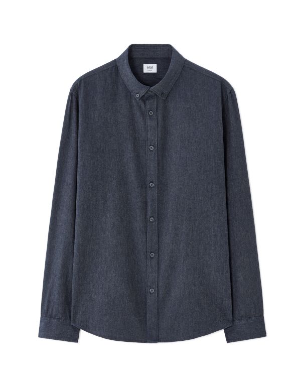 Chemise regular en flanelle  - bleu