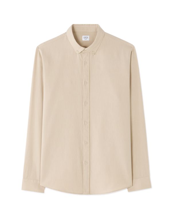 Chemise regular en flanelle  - beige