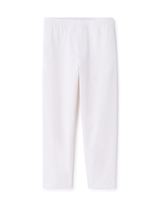 Pantalon loose coton stretch - blanc