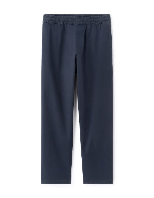 Pantalon loose coton stretch - marine