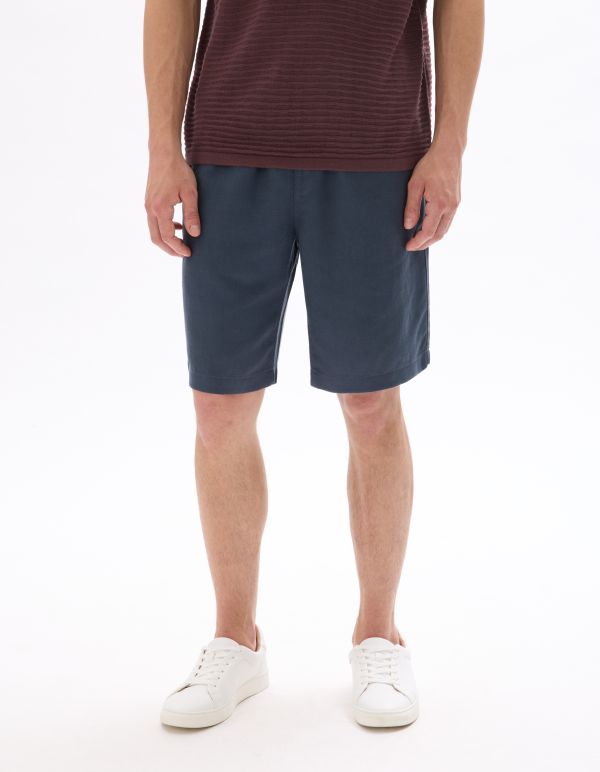 Bermuda TENCEL™ Lyocell et lin mélangé - marine