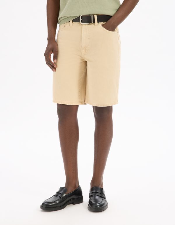 Bermuda en jean 100% coton - beige
