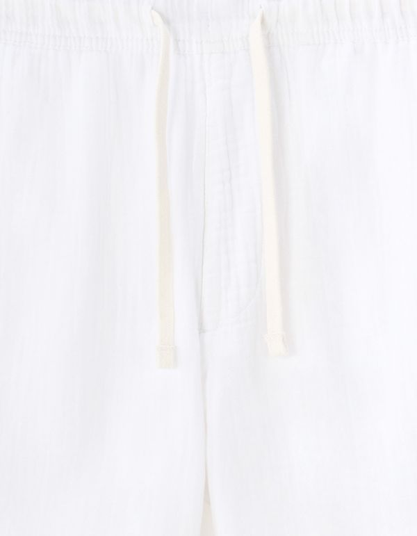 Bermuda 100% gaze de coton - blanc