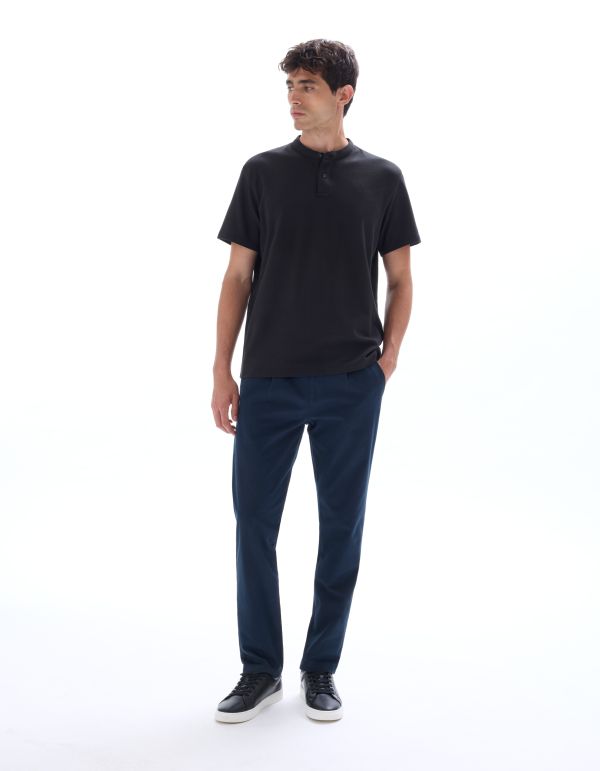 Pantalon 24H slim lyocell mélangé - marine
