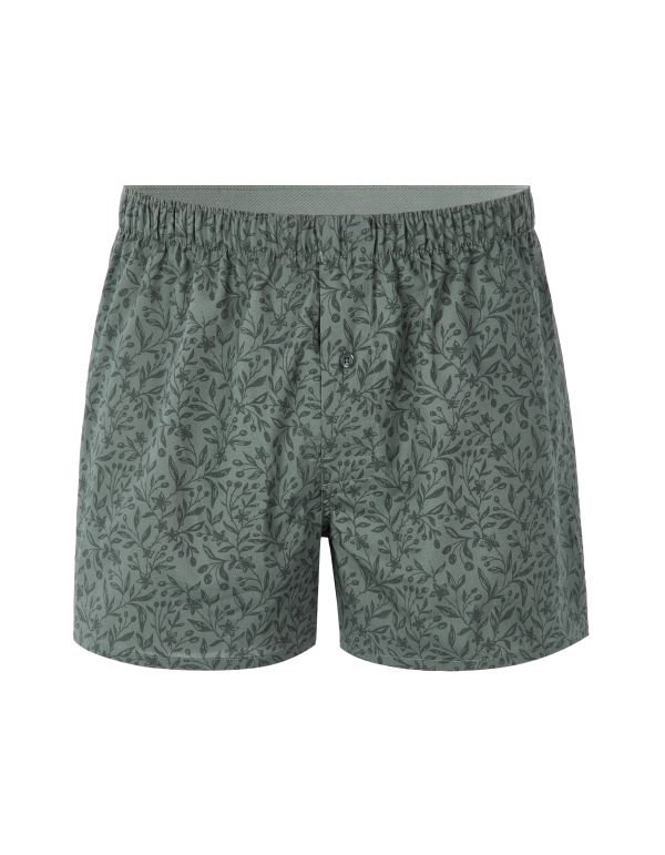 Caleçon 100% coton à motifs végétaux - vert clair