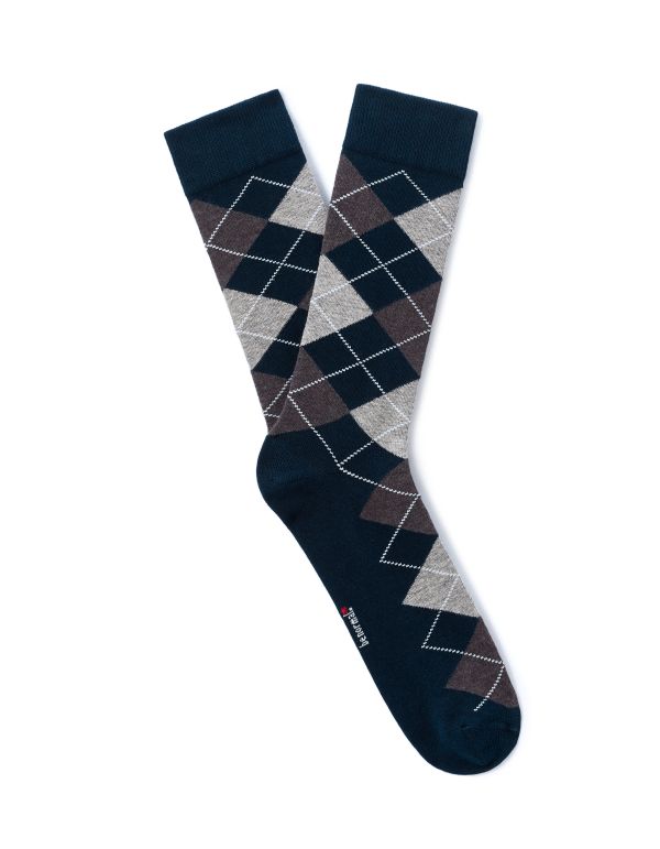 Chaussettes à carreaux - marine