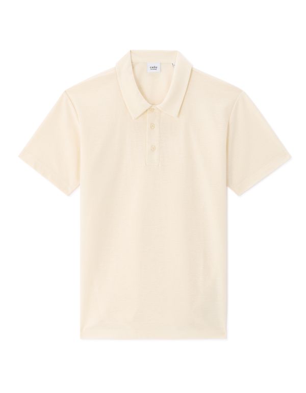Polo regular en jersey uni - beige