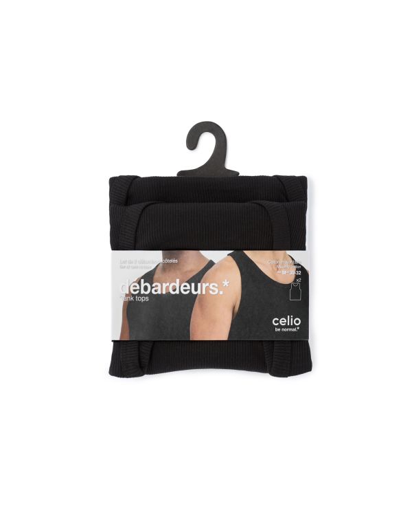 Lot de 2 débardeurs côtelés - noir