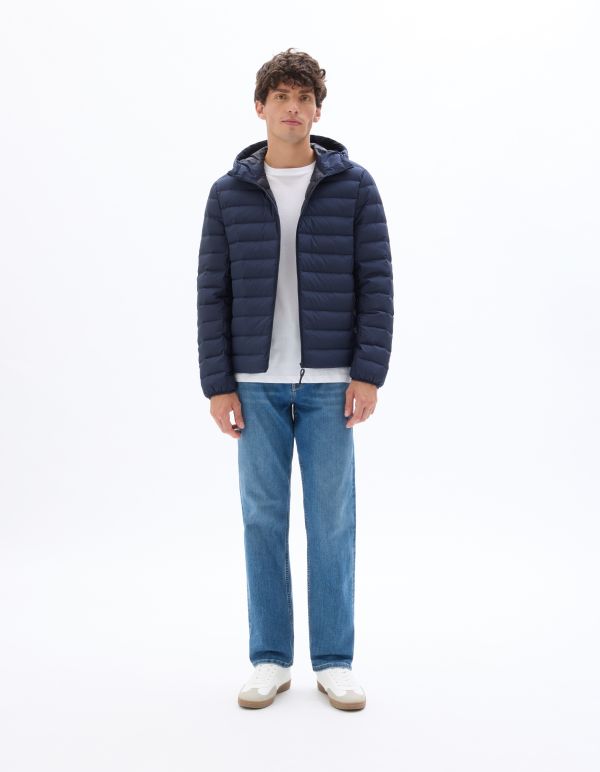 Doudoune light en duvet à capuche - marine