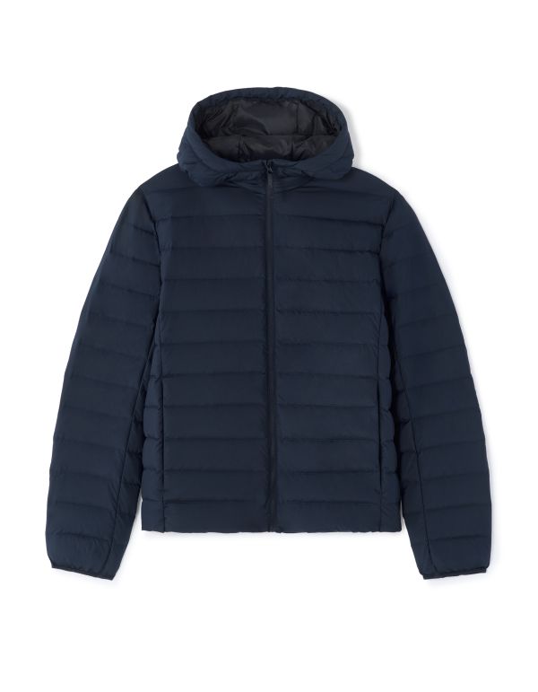Doudoune light en duvet à capuche - marine
