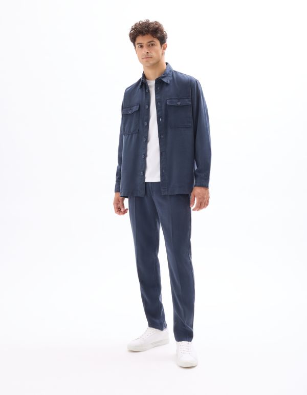 Surchemise unie en 100% TENCEL™ Lyocell - marine