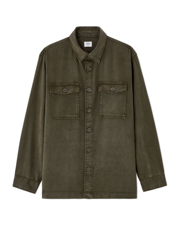 Surchemise unie en 100% TENCEL™ Lyocell - kaki