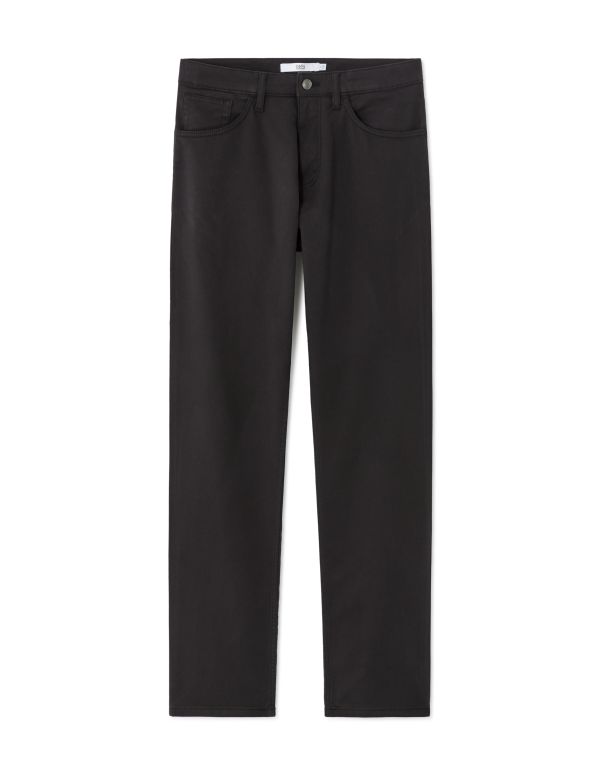 Pantalon 5 poches straight coton stretch - noir