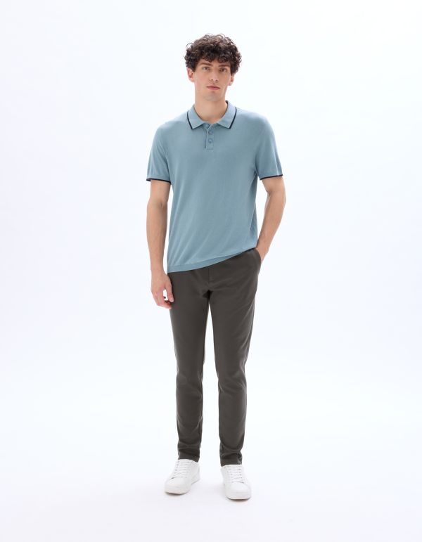 Pantalon chino slim en maille - gris foncé