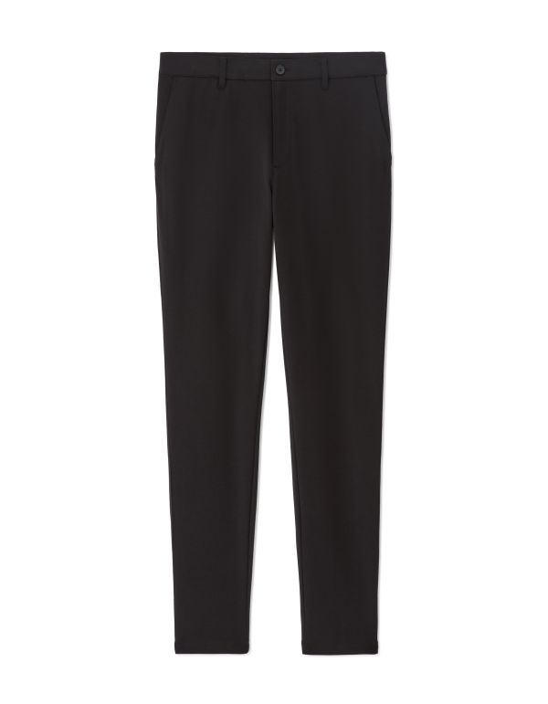 Pantalon chino slim en maille - noir