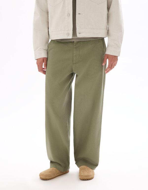 Pantalon chino baggy 100% coton - kaki clair