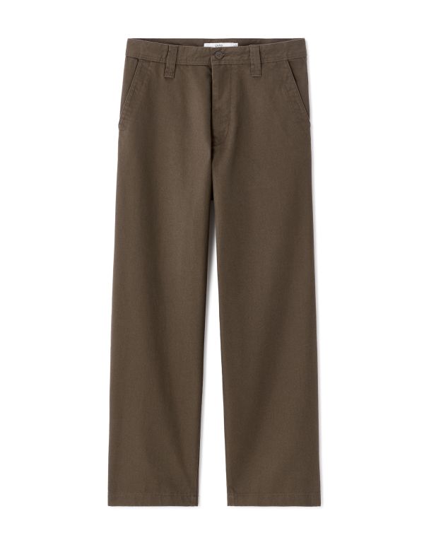 Pantalon chino baggy 100% coton - marron