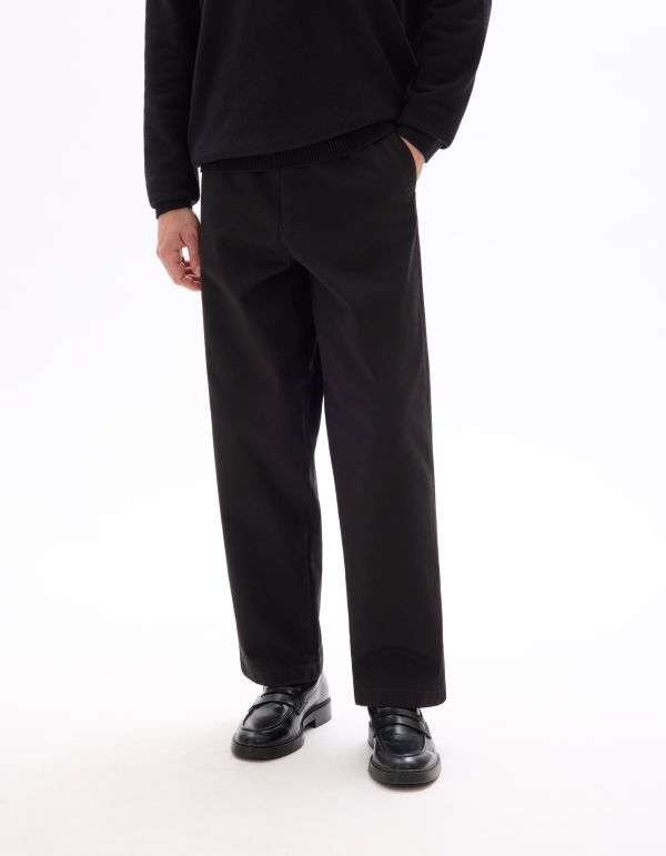 Pantalon chino baggy 100% coton - noir