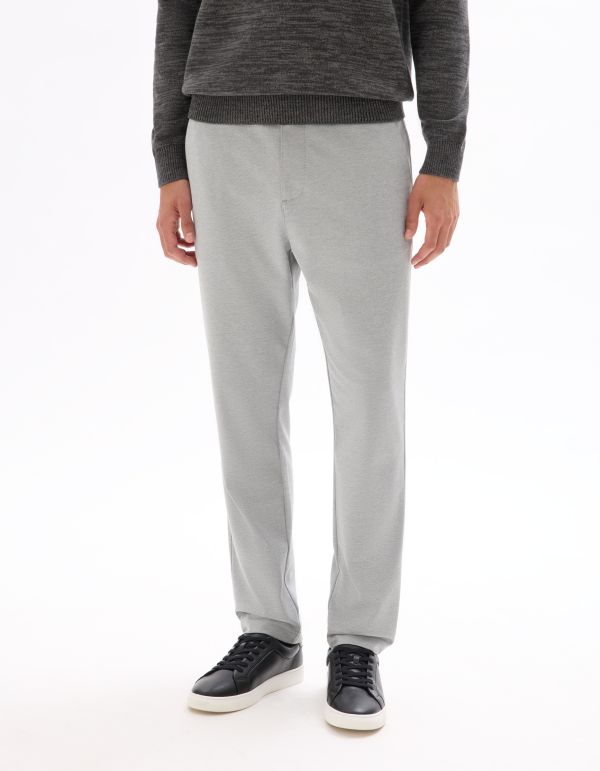 Pantalon chino slim en jersey - gris clair