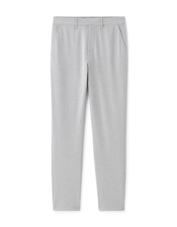 Pantalon chino slim en jersey - gris clair