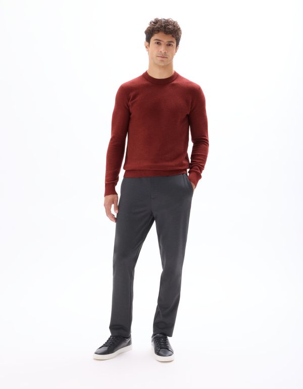 Pantalon chino slim en jersey - gris foncé