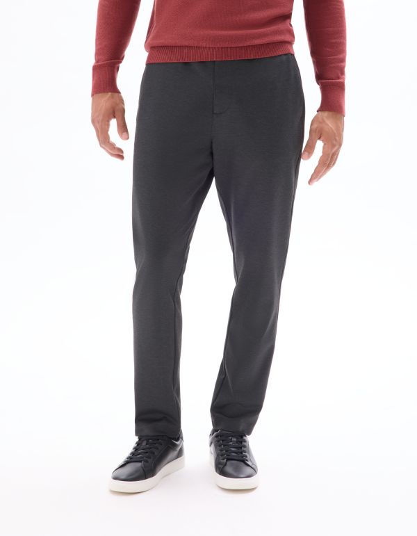 Pantalon chino slim en jersey - gris foncé