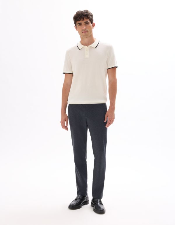 Pantalon chino slim en jersey - bleu moyen