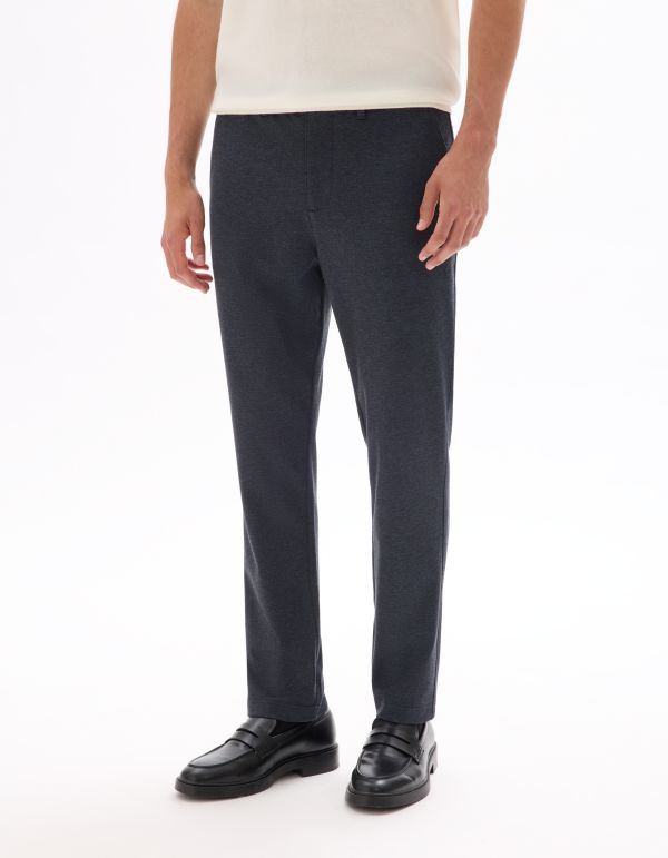 Pantalon chino slim en jersey - bleu moyen