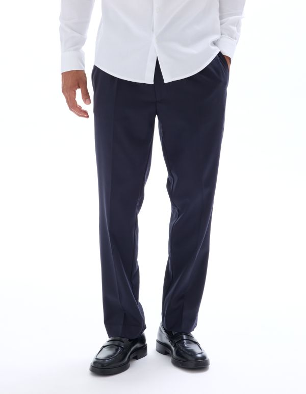 Pantalon chino straight stretch sergé - marine