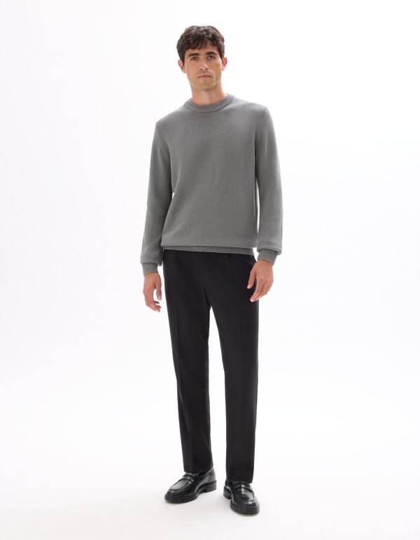 Pantalon chino straight stretch sergé - noir