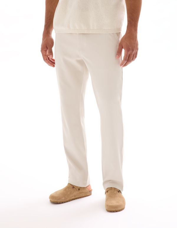 Pantalon chino straight uni - écru