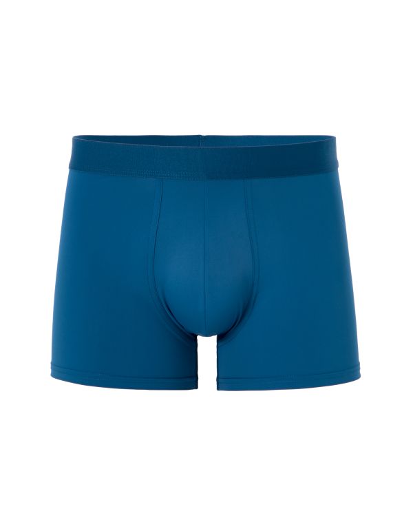 Boxer en microfibre uni - pétrole foncé