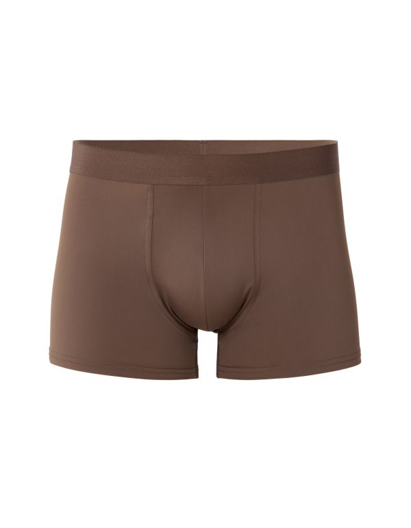 Boxer en microfibre uni - marron