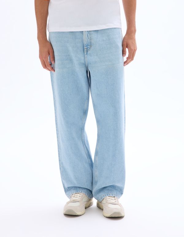Jean baggy coton stretch - bleu clair