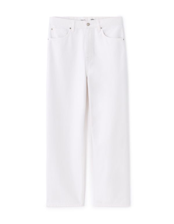 Jean baggy coton stretch - écru