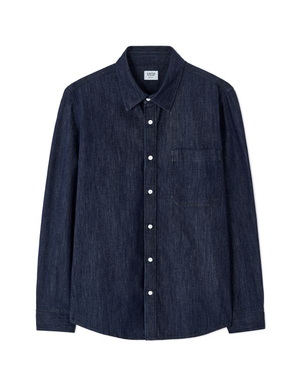 Chemise regular en jean 100% coton - marine