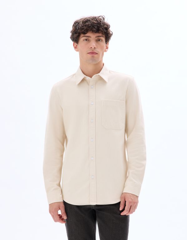 Chemise regular en jean 100% coton - beige