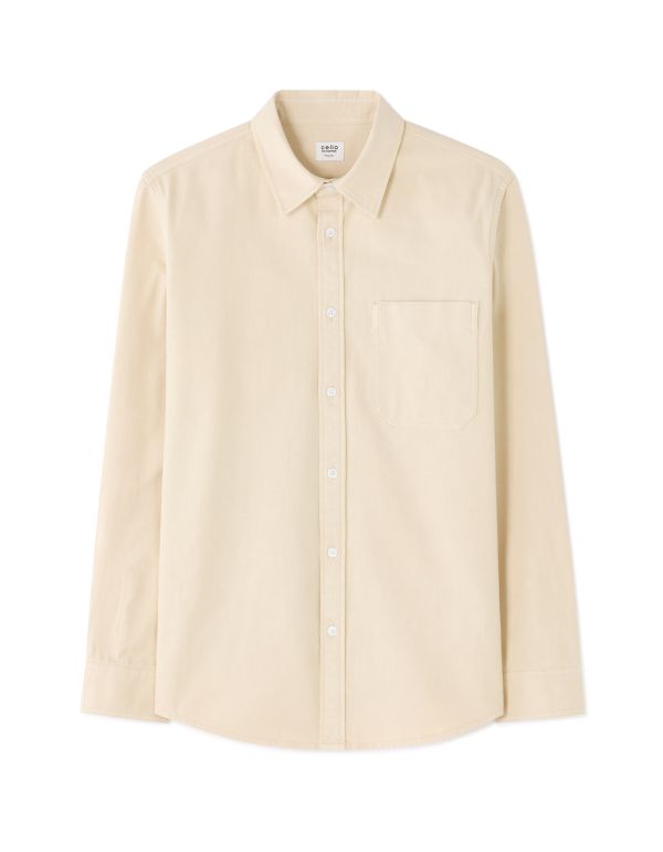 Chemise regular en jean 100% coton - beige