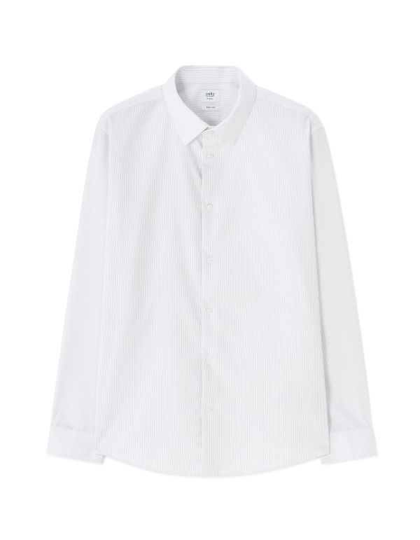 Chemise regular à fines rayures - gris clair