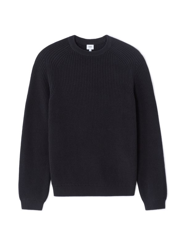 Pull col rond 100% coton - encre