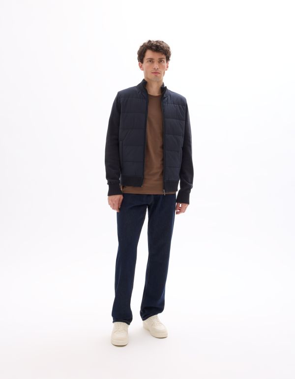 Veste blouson en maille milano 100% coton - marine